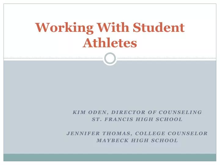 working with student athletes