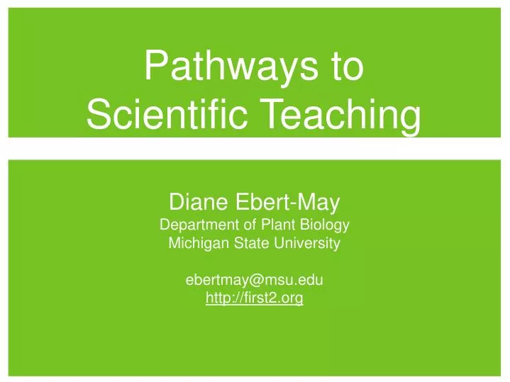 pathways to scientific teaching