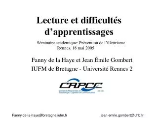 lecture et difficult s d apprentissages