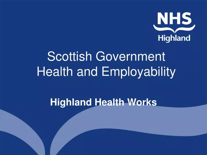 scottish government health and employability