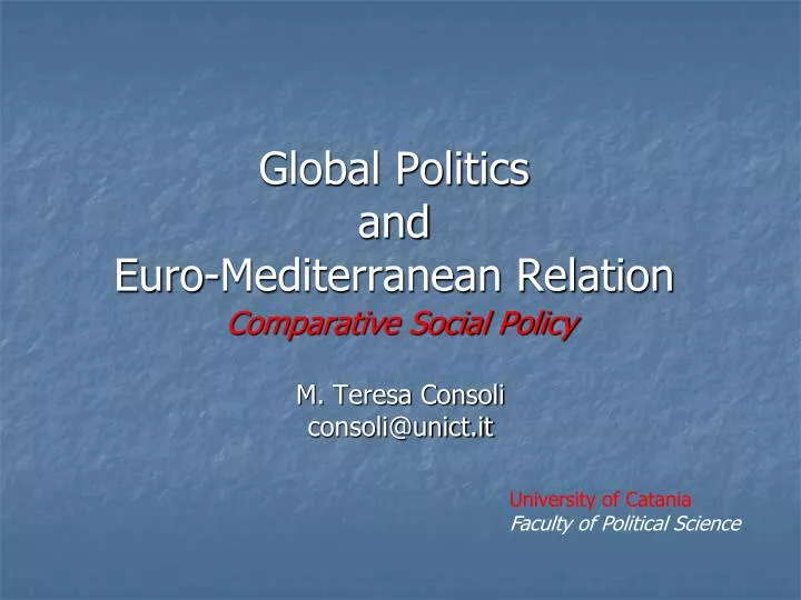 global politics and euro mediterranean relation