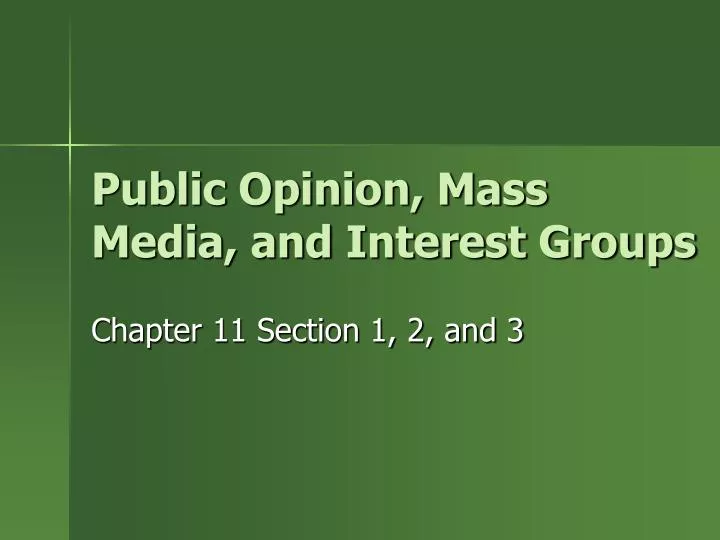 public opinion mass media and interest groups