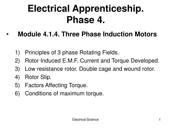 electrical apprenticeship phase 4