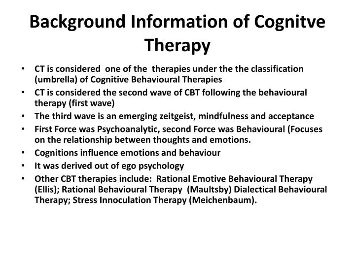 background information of cognitve therapy