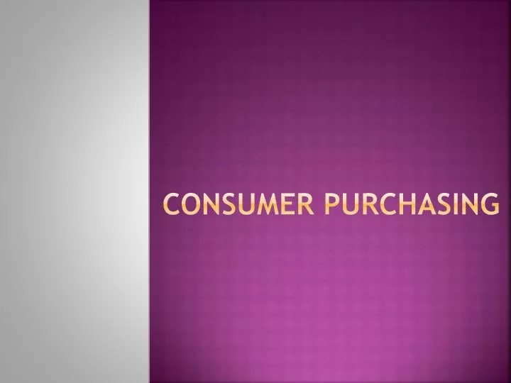 consumer purchasing