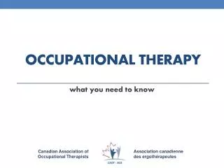 Occupational therapy