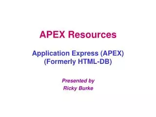 APEX Resources