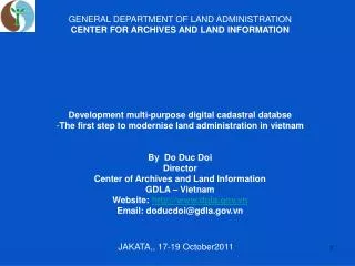 GENERAL DEPARTMENT OF LAND ADMINISTRATION CENTER FOR ARCHIVES AND LAND INFORMATION
