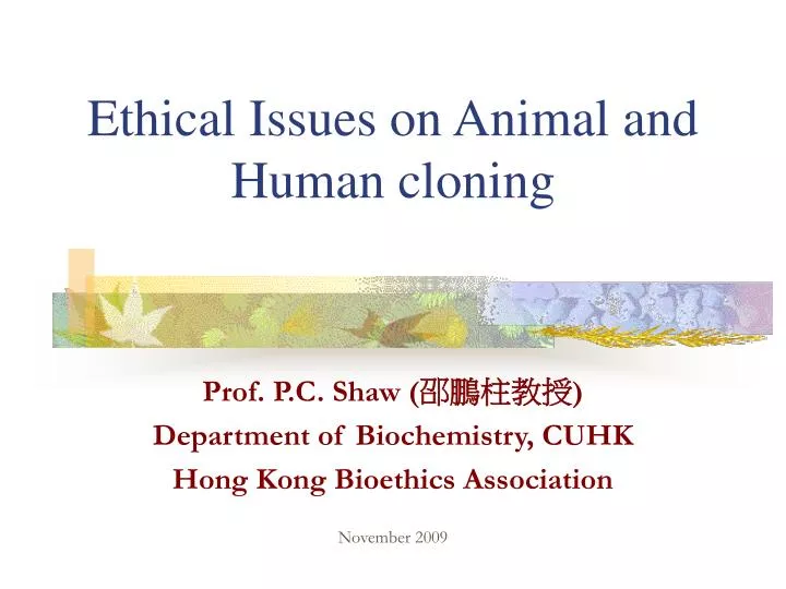 ethical issues on animal and human cloning