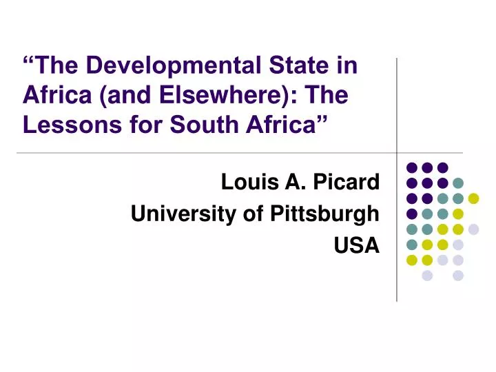 the developmental state in africa and elsewhere the lessons for south africa