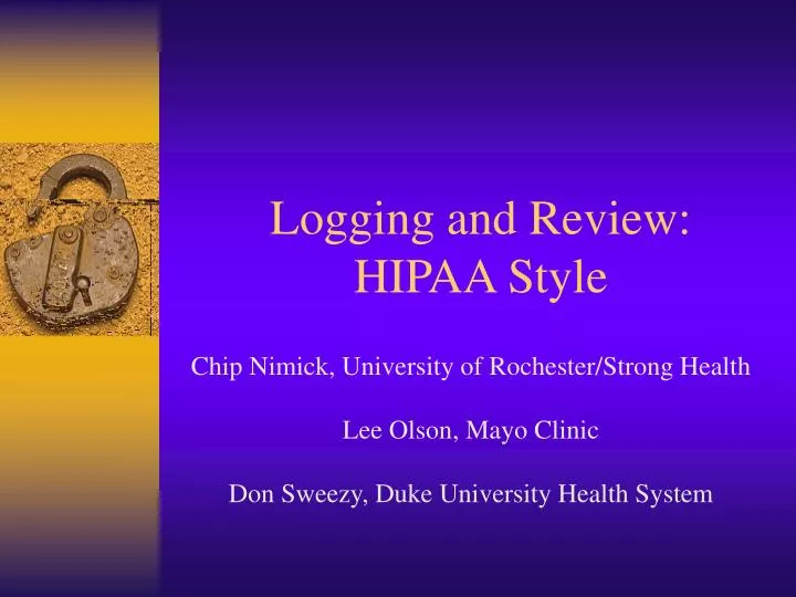 logging and review hipaa style