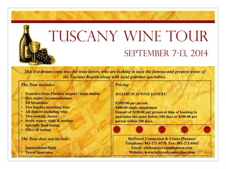 tuscany wine tour september 7 13 2014