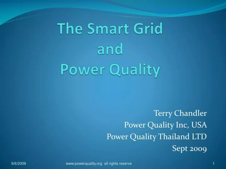 the smart grid and power quality
