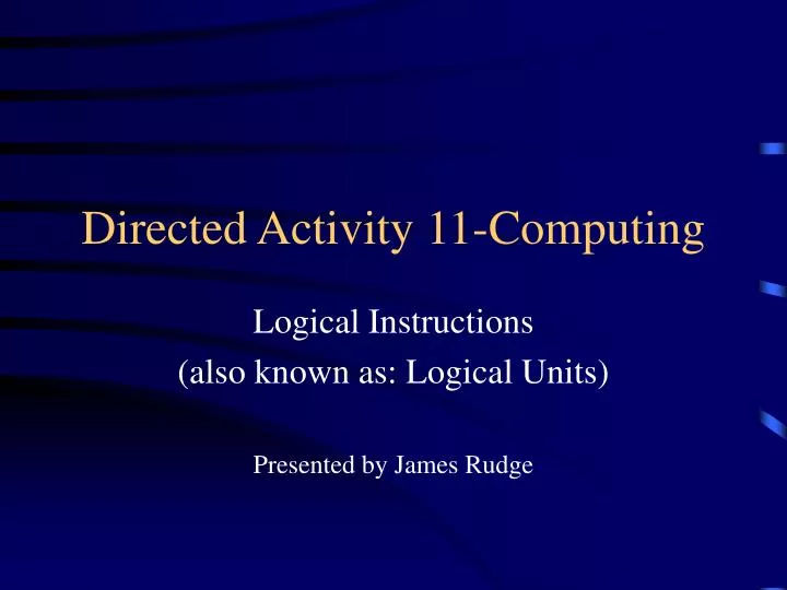 directed activity 11 computing