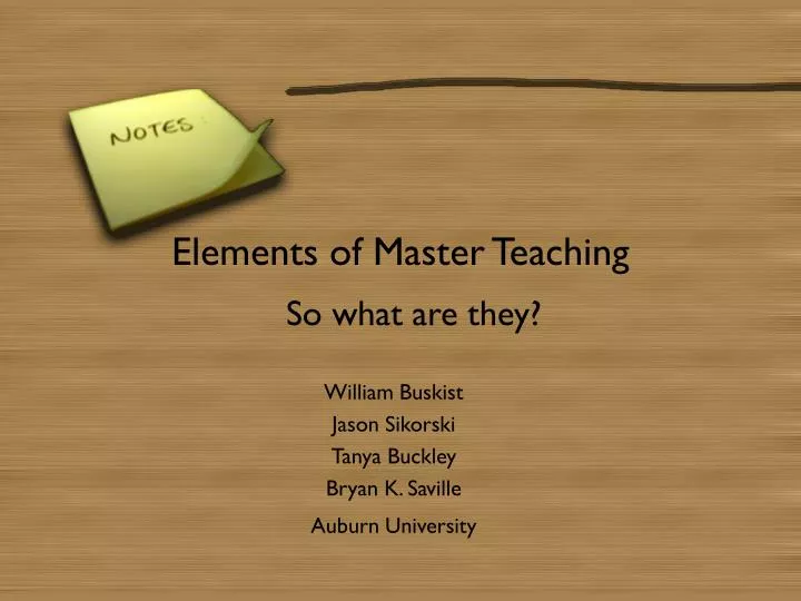 elements of master teaching