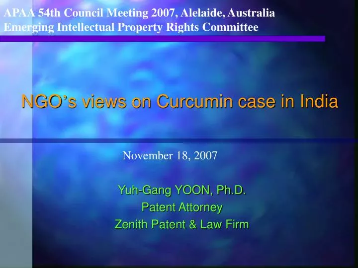 ngo s views on curcumin case in india