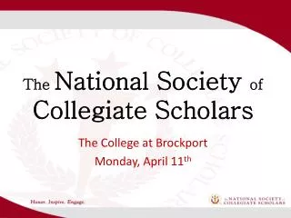 The National Society of Collegiate Scholars