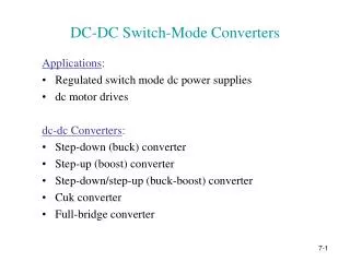 DC-DC Switch-Mode Converters
