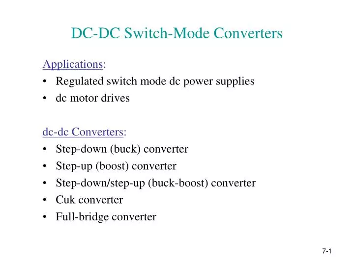 dc dc switch mode converters
