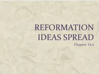 Reformation Ideas Spread