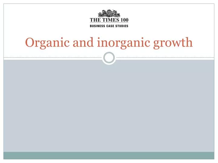 organic and inorganic growth