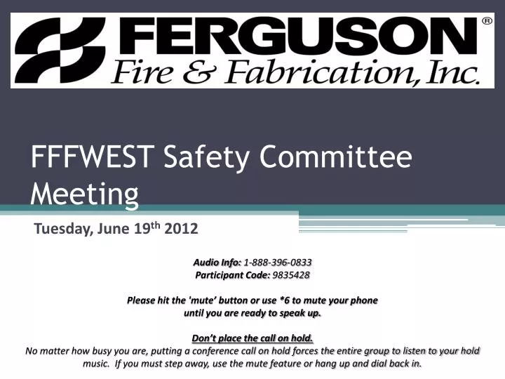 fffwest safety committee meeting