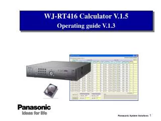 WJ-RT416 Calculator V.1.5 Operating guide V.1.3