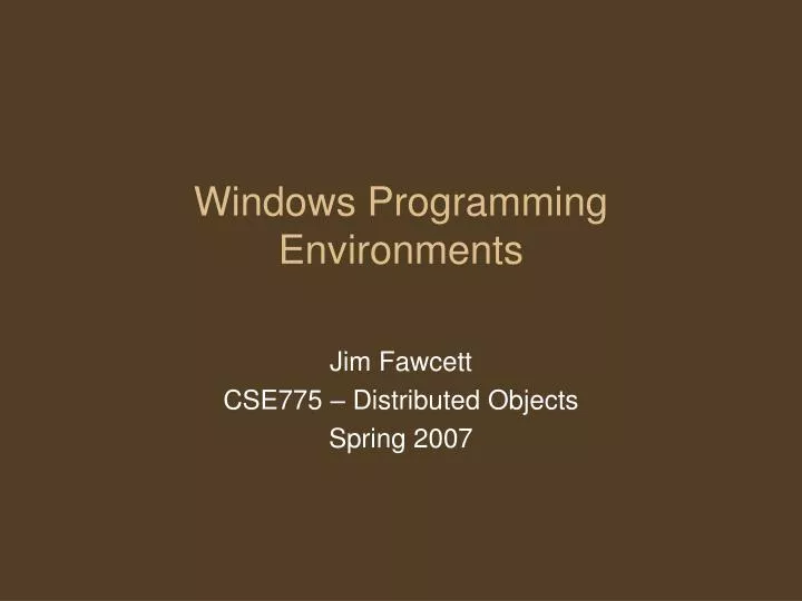 windows programming environments