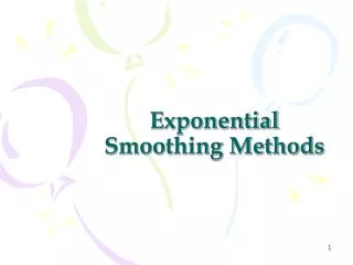 Exponential Smoothing Methods
