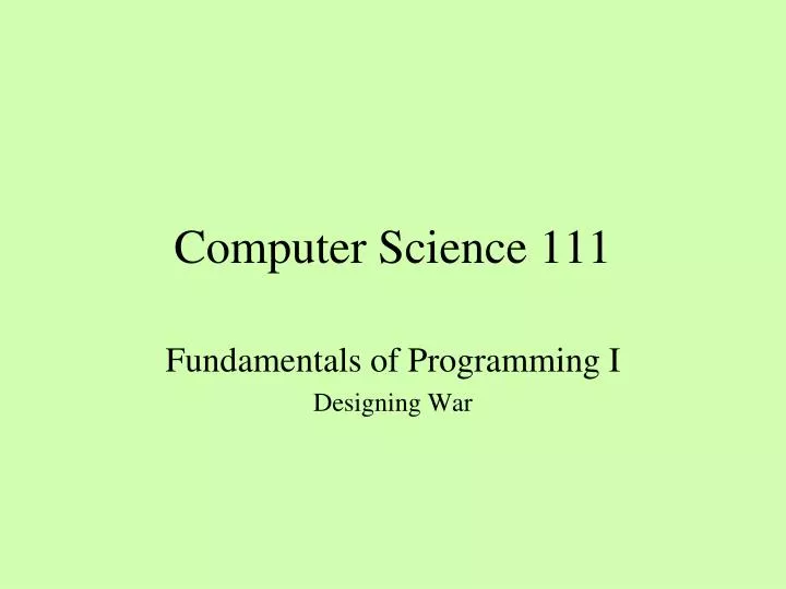 computer science 111