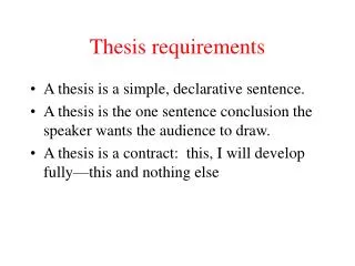 Thesis requirements