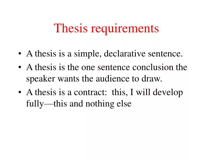 thesis requirements