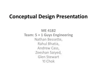 Conceptual Design Presentation