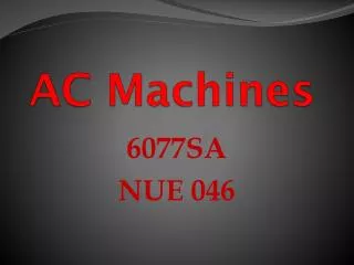 AC Machines