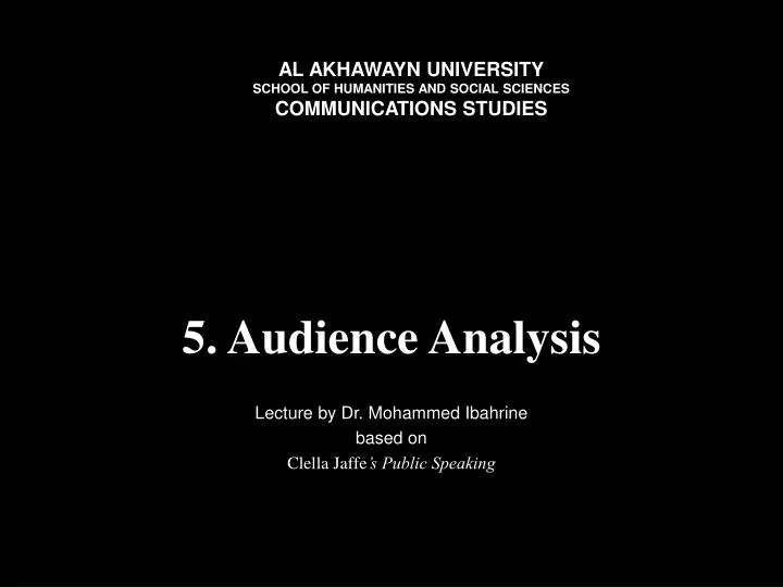 5 audience analysis