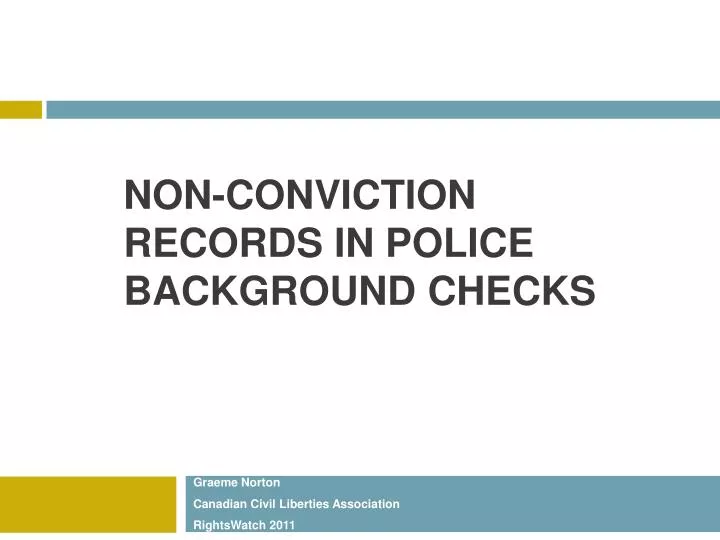 non conviction records in police background checks