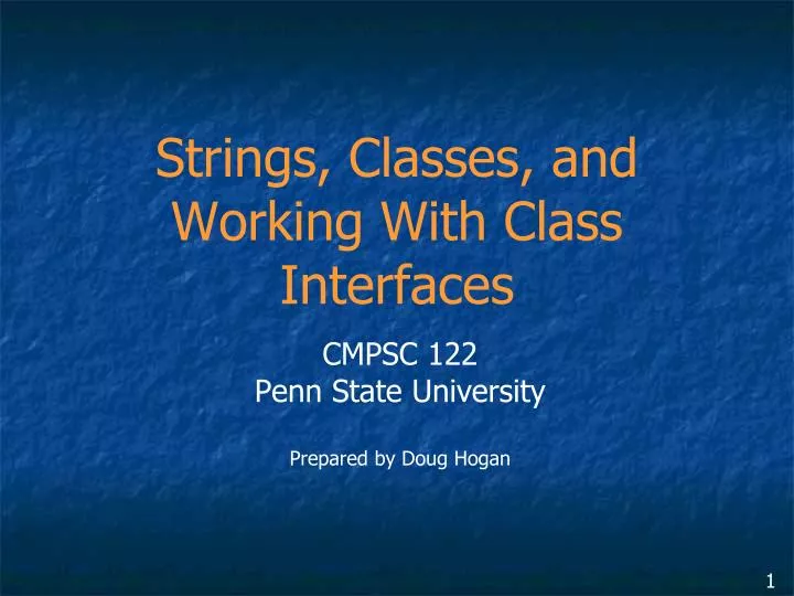 strings classes and working with class interfaces
