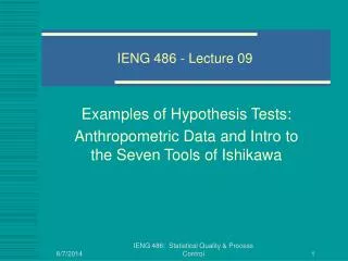 IENG 486 - Lecture 09