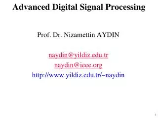 Advanced Digital Signal Processing