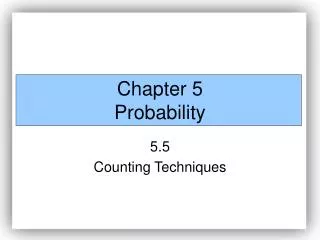 Chapter 5 Probability