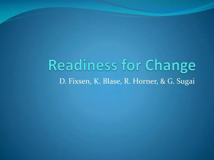 readiness for change