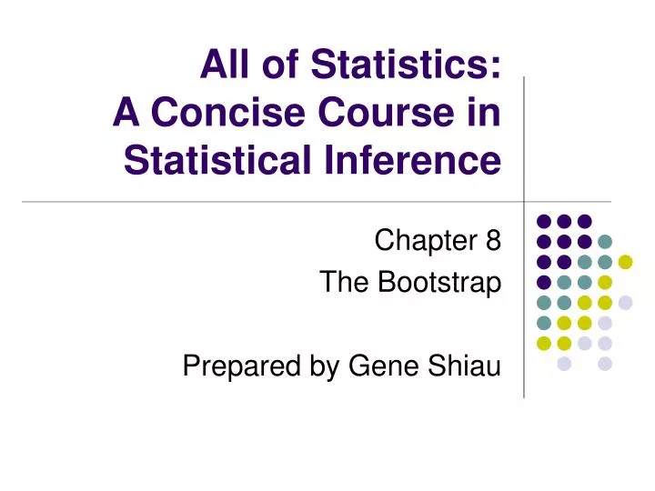 all of statistics a concise course in statistical inference