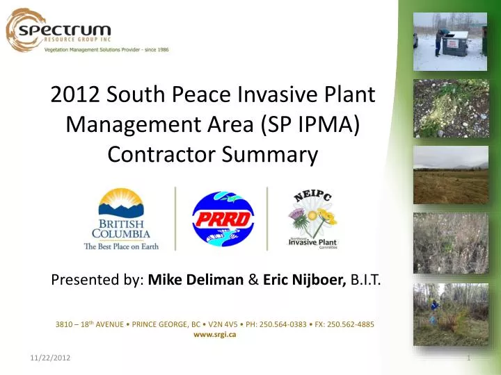 2012 south peace invasive plant management area sp ipma contractor summary