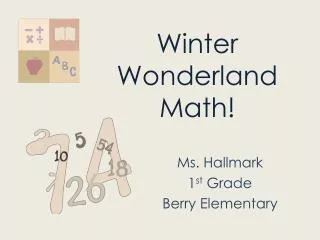Winter Wonderland Math!