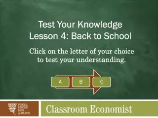 Test Your Knowledge Lesson 4: Back to School