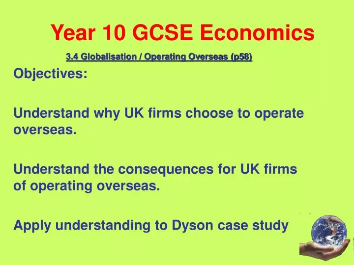 year 10 gcse economics
