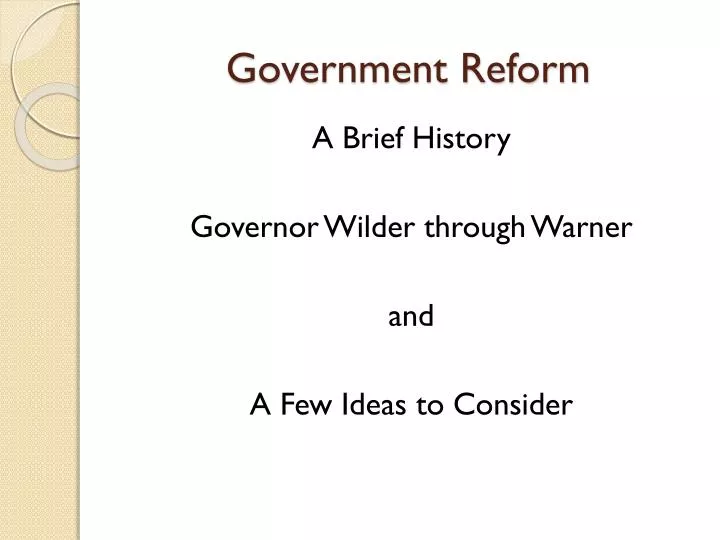 government reform