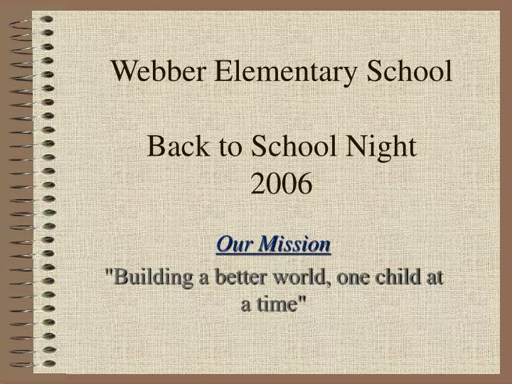 webber elementary school back to school night 2006
