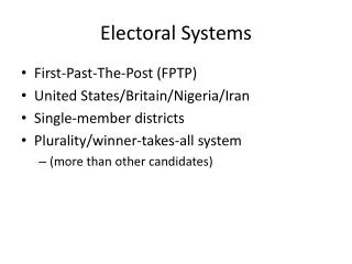 Electoral Systems