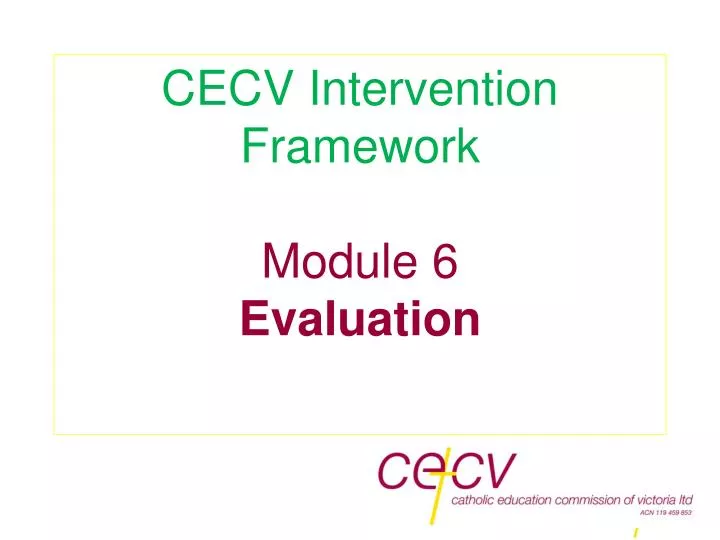 cecv intervention framework module 6 evaluation